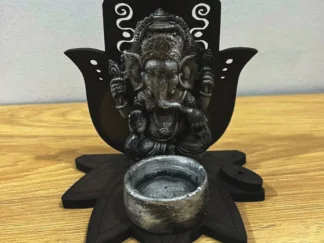 Portavela Mano Cascada Ganesha