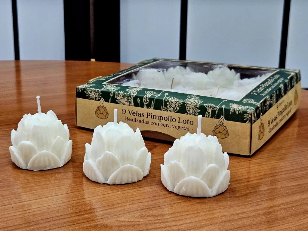 Vela Loto Deco Cera Vegetal x 9 u.