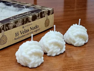 Velas Nudo Cera Vegetal x 16 u.