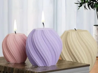 MOLDE SILICONA p/VELA TORCINADA GRANDE