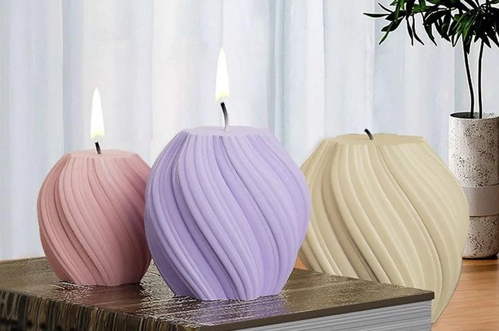 MOLDE SILICONA p/VELA TORCINADA GRANDE