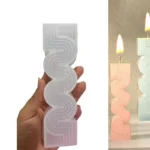 MOLDE SILICONA p/VELA VERTICAL ONDAS CHICA