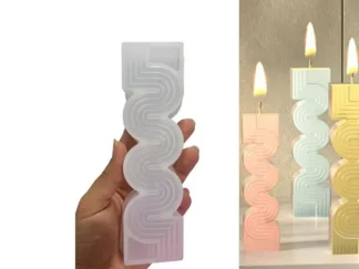 MOLDE SILICONA p/VELA VERTICAL ONDAS CHICA