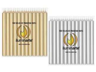 Velas largas oro/plata x 100 unid.