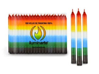 Velas largas 7 colores x 100 unid.