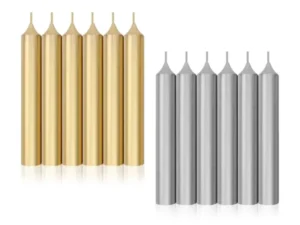VELAS CORTAS ORO/PLATA X 50 UNID.