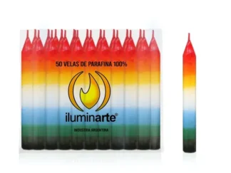 Velas cortas 7 colores x 50 unid.