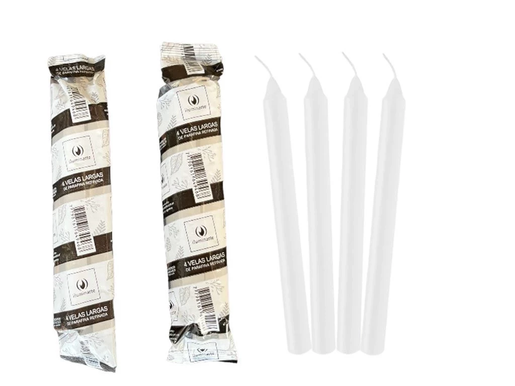 Velas Largas Para Corte de Luz Iluminarte x 4 und