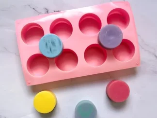 MOLDE SILICONA 8 JABONES REDONDOS