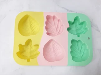 MOLDE SILICONA TRICOLOR 3 MODELOS HOJAS