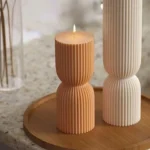 MOLDE SILICONA VELA SIMIL RELOJ DE ARENA RAYADO CHICO