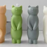 MOLDE SILICONA p/VELAS GATITO PARADO MANOS ABAJO