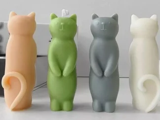 MOLDE SILICONA p/VELAS GATITO PARADO MANOS ABAJO