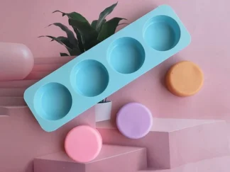 MOLDE SILICONA 4 JABONES CIRCULOS LISOS