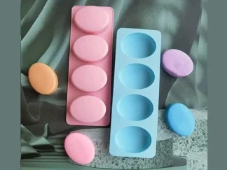 MOLDE SILICONA 4 JABONES OVALADOS LISOS