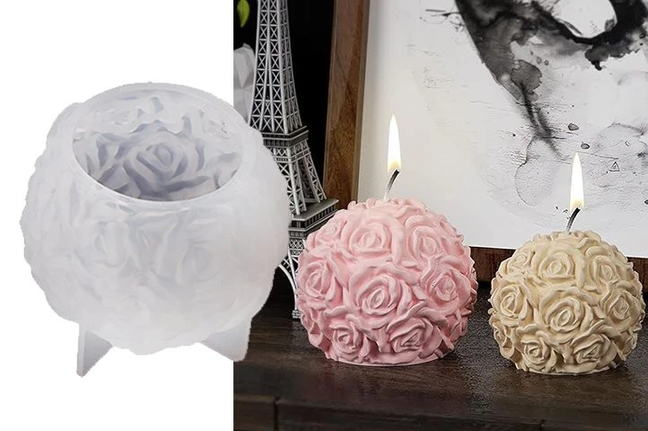 MOLDE SILICONA ESFERA DE ROSAS N* 3