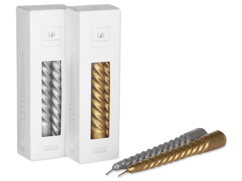 Torneada chica 15 cm Caja x 6 Oro/Plata