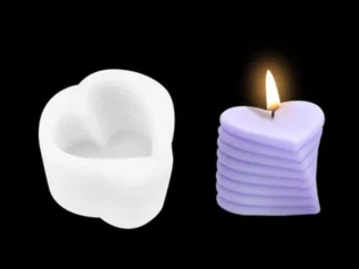 MOLDE SILICONA VELA CORAZONES SUPERPUESTOS