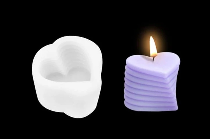 MOLDE SILICONA VELA CORAZONES SUPERPUESTOS
