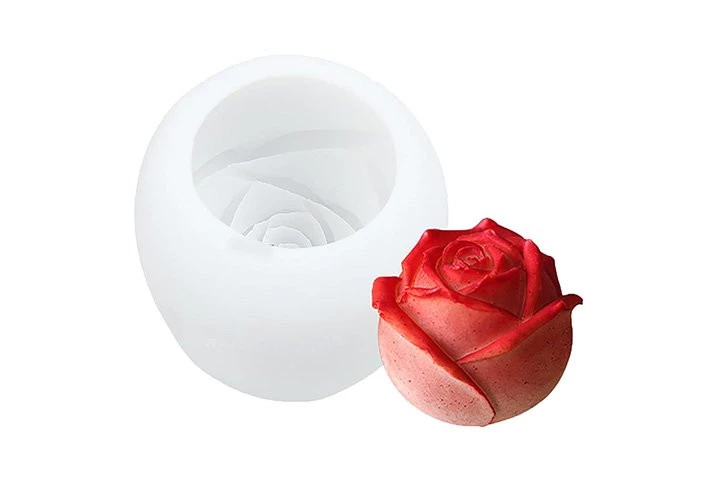 MOLDE SILICONA p/VELA PIMPOLLO DE ROSA