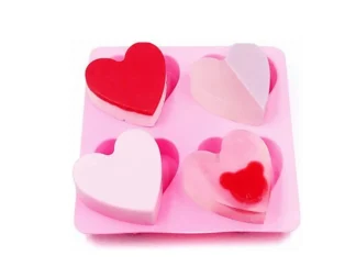 MOLDE 4 CORAZONES GRANDES LISOS