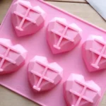 Molde Silicona 6 Corazones de Diamante