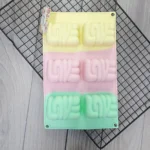 Molde Tricolor 6 Cavidades "LOVE"