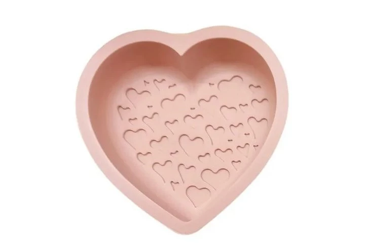 MOLDE MINI TORTERA SILICONA CORAZON c/CORAZONCITOS