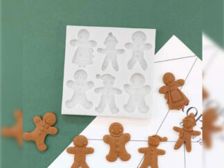 MOLDE SILICONA 6 FIGURAS DE JENGIBRES