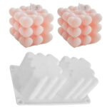 MOLDE SILICONA p/VELA 2 CUBOS CORAZONES