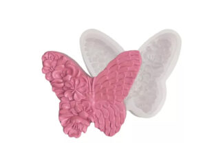 MOLDE SILICONA MARIPOSA FLORES Y PLUMAS