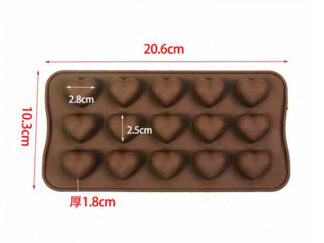 MOLDE SILICONA 15 BOMBONES MINI CORAZONES LISOS