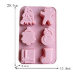 MOLDE SILICONA ARBOLITO NAVIDAD c/ 5 FIGURAS