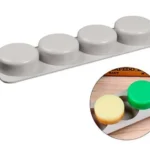 MOLDE SILICONA 4 JABONES CIRCULOS LISOS