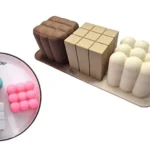 MOLDE SILICONA TRICOLOR P/3 VELAS CUBOS DIFERENTES GRANDES