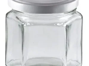 FRASCO HEXAGONAL TAPA BLANCA 190 CC