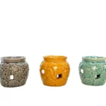 Hornillo Flores Labradas 7cm - Azul
