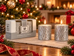 2 VELONES DECORATIVOS Y NAVIDEÑOS